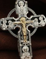 Крест из серебра 925 пробы и золота 585 пробы