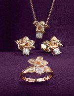 Серьги из золота 585 пробы c бриллиантами