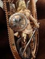 Образок из золота 585 пробы c эмалью